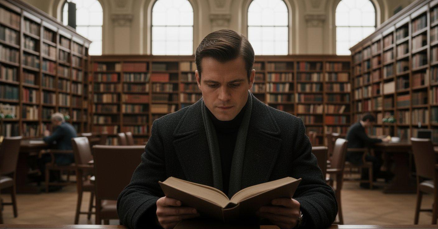 Cinematic Victorian Library at Golden Hour